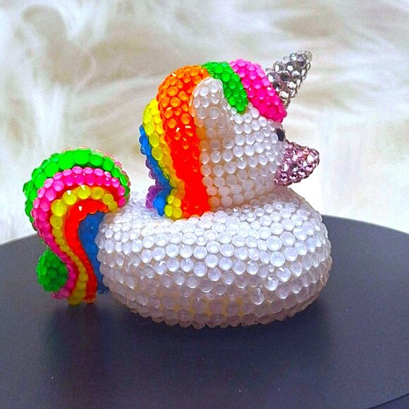 Bedazzled Unicorn Rubber Duck: Bling Jeep Duck Gift - Picture 5 of 8